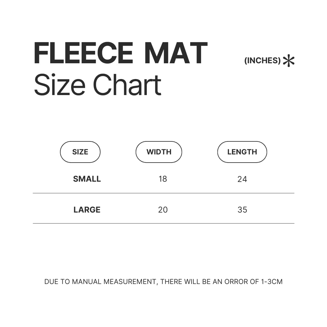 Fleece Mat Size Chart - Fire Punch Merch