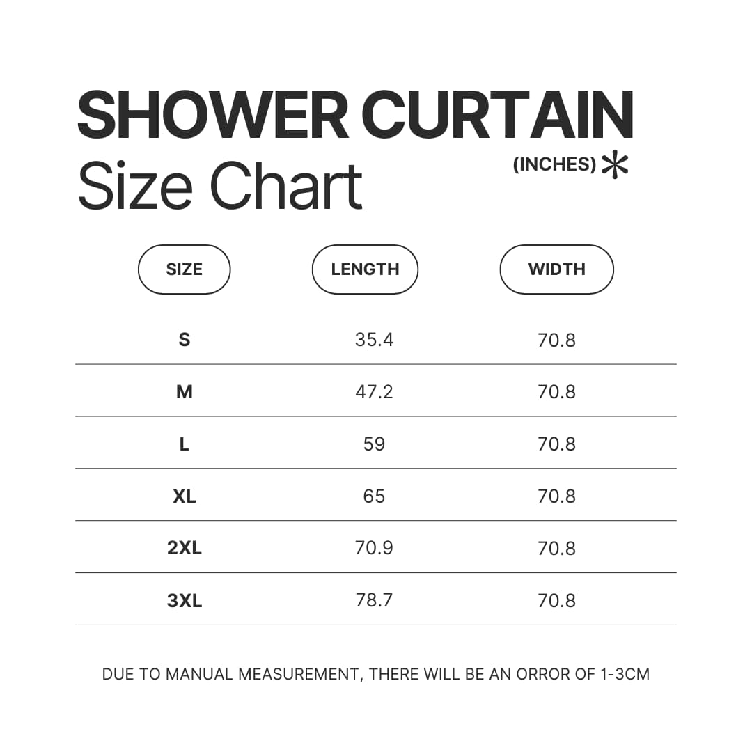 Shower Curtain Size Chart - Fire Punch Merch