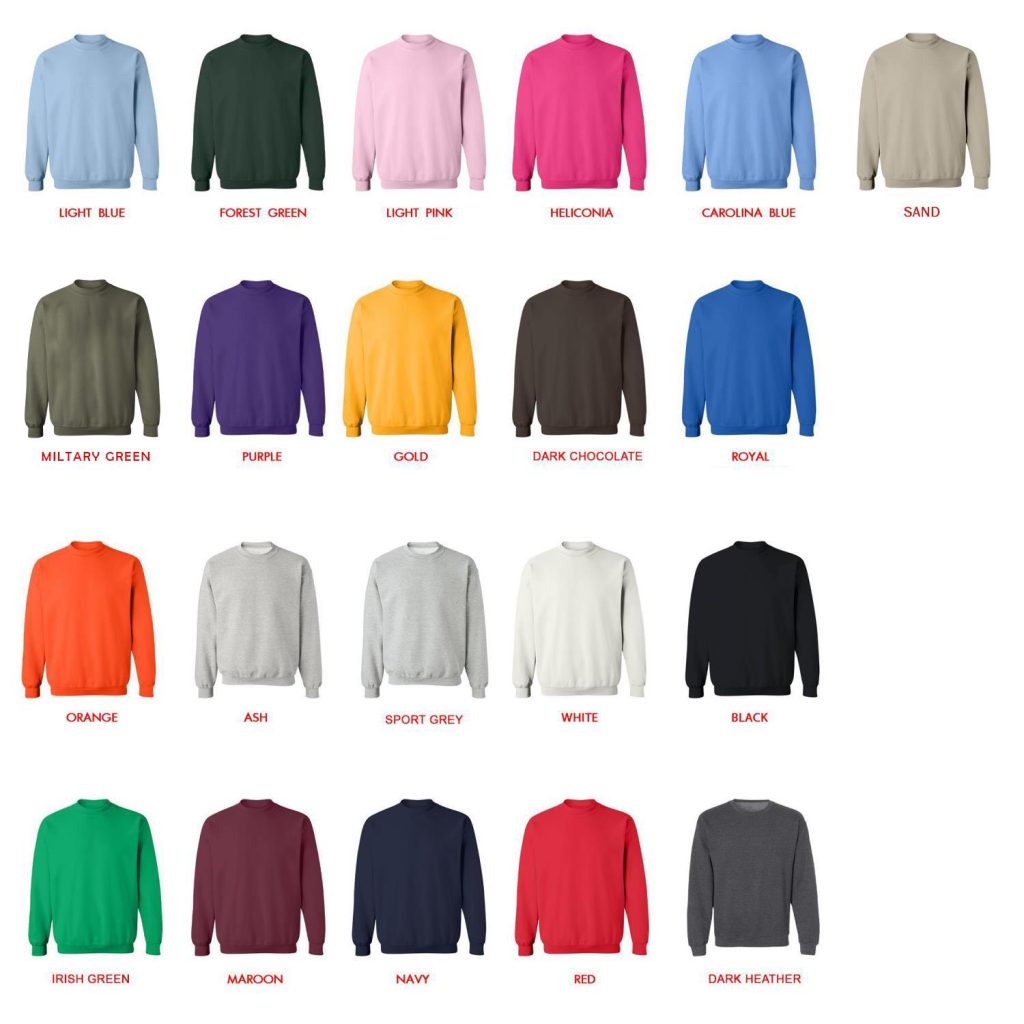 sweatshirt color chart - Fire Punch Merch